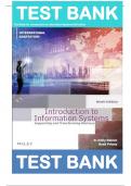 Test Bank for Introduction to Information Systems 9th Edition by R&period; Kelly Rainer 9781119859932&vert;&vert; Complete Guide A&plus;