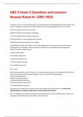 A&E II Exam 2 Questions and answers Newest Rated A&plus; 100&percnt; PASS