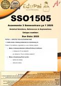 SSO1505 Asaemente 3 POTEFOLIYO (COMPLETE ANSWERS) Semesetrara ya 1 2025 - DUE  May 2025