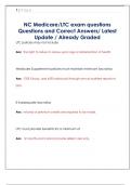 NC Medicare&sol;LTC exam questions Questions and Correct Answers&sol; Latest  Update &sol; Already Graded