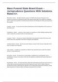 Mass Funeral State Board Exam &ndash; Jurisprudence Questions With Solutions Rated A&plus;&period;