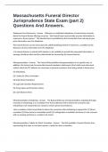 Massachusetts Funeral Director Jurisprudence State Exam &lpar;part 2&rpar; Questions And Answers&period;