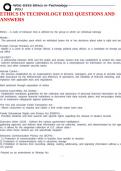 ETHICS IN TECHNOLOGY D333 QUESTIONS AND ANSWERS
