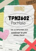 TPN2602 Portfolio Semester 2 2025 - Due 25 Sept 2025