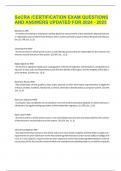 SOCRA &sol;CERTIFICATION EXAM QUESTIONS AND ANSWERS UPDATED FOR 2024 - 2025