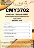 CMY3702 Assignment 1 &lpar;COMPLETE ANSWERS&rpar; Semester 1 2025  - DUE March 2025
