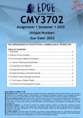 CMY3702 Assignment 1 &lpar;ANSWERS&rpar; Semester 1 2025 - DISTINCTION GUARANTEED