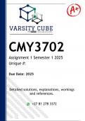 CMY3702 Assignment 1 &lpar;DETAILED ANSWERS&rpar; Semester 1 2025 - DISTINCTION GUARANTEED
