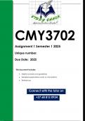 CMY3702 Assignment 1 &lpar;QUALITY ANSWERS&rpar; Semester 1 2025