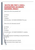 OCCTH 585 TEST 1 2025 &vert;GUARANTEED ACCURATE ANSWERS &vert;PASS&excl;&excl;