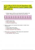 ACLS PRACTICE EXAM Questions with 100- verified answers Latest Updates 2025 GRADED A&plus;