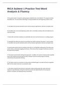 RICA Subtest 1 Practice Test Word Analysis & Fluency Advanced Test Questions And Correct Detailed Answers&period;