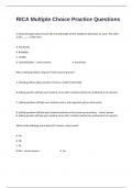 RICA Multiple Choice Practice Questions  With Correct Verified Answers Guaranteed Distinction A&plus; Score&period;