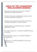 PACKAGE DEAL FOR THE NWCA CCMA EXAM QUESTIONS |GUARANTEED ACCURATE ANSWERS