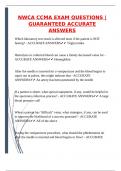 NWCA CCMA EXAM QUESTIONS &vert;GUARANTEED ACCURATE ANSWERS