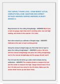 FDOT ASPHALT PAVING LEVEL 1 EXAM NEWEST ACTUAL  COMPLETE REAL EXAM QUESTIONS AND CORRECT  DETAILED ANSWERS &lpar;VERIFIED ANSWERS&rpar; &vert;ALREADY  GRADED A&plus;