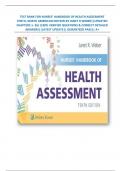 TEST BANK FOR NURSES' HANDBOOK OF HEALTH ASSESSMENT TENTH&comma; NORTH AMERICAN EDITION BY JANET R WEBER&vert;&vert;UPDATED CHAPTERS 1- 26&vert;&vert;100&percnt; VERIFIED QUESTIONS & CORRECT DETAILED ANSWERS&vert;&vert;LATEST UPDATE&vert;&vert; GURANTEED PASS&vert;&vert; A&plus;