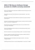 WGU-C706 Secure Software Design &lpar;Lesson 21 CISSP&rpar; correctly answered