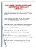 NCCA TEST FOR MA QUESTIONS &vert;GUARANTEED ACCURATE ANSWERS