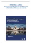 Instructor&rsquo; s manual  for American Government political development and institutional change  12th by Cal Jillson All Chapters 1-21 Complete 