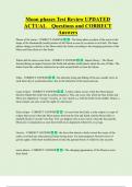 Moon phases Test Review UPDATED  ACTUAL Questions and CORRECT  Answers