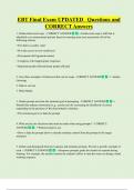EBT  Bundled Exam Questions and CORRECT Answers