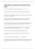 SSS FINAL questions well answered to pass