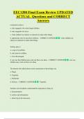 EEC1200 Final Exam Review UPDATED ACTUAL Questions and CORRECT  Answers