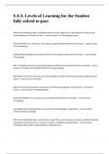 S&period;S&period;S&period; Levels of Learning for the Student fully solved to pass