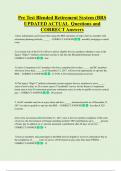 Pre Test Blended Retirement System &lpar;BRS UPDATED ACTUAL Questions and  CORRECT Answers