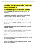 AUTOCAD Essentials Training fully solved & updated&lpar;guaranteed pass&rpar;