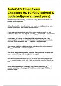 AutoCAD Final Exam Chapters 9&10 fully solved & updated&lpar;guaranteed pass&rpar;&period;