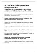 AUTOCAD Quiz questions fully solved & updated&lpar;guaranteed pass&rpar;&period;