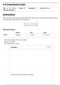 4&period;4 Comprehension Quiz ASL 101 Questions with 100&percnt; Correct Answers &vert; Verified &vert; Latest Update
