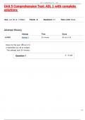 Unit 5 Comprehension Test&colon; ASL 1 with Complete Solutions 