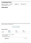 4&period;4 Worksheet Part 2&colon; ASL 1 Questions with 100&percnt; Correct Answers &vert; Verified &vert; Latest Update