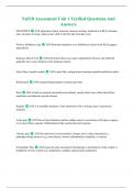 Nu518 Assessment Unit 1 Verified Questions And Answers