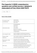 Fire inspector II &lpar;2025&rpar; comprehensive questions and verified answers &lpar; detailed & elaborated&rpar; ACTUAL EXAM 2025 TEST&excl;&excl;
