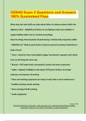 CERAD Exam 2 Questions and Answers  100&percnt; Guaranteed Pass