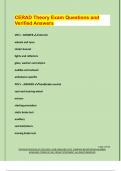 CERAD Theory Exam Questions and  Verified Answers