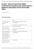 Scripter - Genesys Cloud Exam &lpar;2025&rpar; comprehensive questions and verified answers &lpar; detailed & elaborated&rpar; ACTUAL EXAM 2025 TEST&excl;&excl;