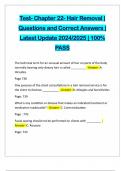 Test- Chapter 22- Hair Removal &vert; Questions and Correct Answers &vert; Latest Update 2024&sol;2025 &vert; 100&percnt; PASS