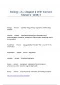 Biology 141 Chapter 1 With Correct Answers &lpar;2025&rpar;&excl;&excl;