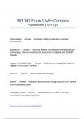 BIO 141 Exam 1 With Complete Solutions &lpar;2025&rpar;&excl;&excl;