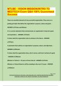 MTLBE - VISION MISSION&sol;INTRO TO  MEDTECH Exam Q&A 100&percnt; Guaranteed  Success