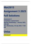 Mat2615 Assignment 1&comma;  2 and 3 Full Solutions 2025  all  by R150