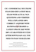  CIC- COMMERCIAL MULTILINE EXAM 2024-2025 LATEST REAL EXAM WITH ACTUAL NGN QUESTIONS AND VERIFIED WELL EXPLAINED 100&percnt; CORRECT ANSWERS WITH RATIONALES GRADED A&plus; LATEST UPDATE 2025 WITH 100&percnt; GUARANTEED SUCCESS AFTER DOWNLOAD &lpar;ALL YOU NEED TO PASS YOUR EXAMS