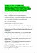 OCR A LEVEL CHEMISTRY QUESTIONS AND ANSWERS &period;100&percnt; GUARANTEED PASS 100&percnt; GRADED A&plus;&period;LATEST UPDATE 2024-2025
