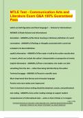 MTLE Test - Communication Arts and  Literature Exam Q&A 100&percnt; Guaranteed  Pass