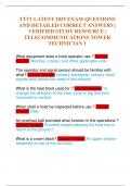 TTT1 LATEST 2025 EXAM QUESTIONS AND DETAILED CORRECT ANSWERS &vert; VERIFIED STUDY RESOURCE &vert; TELECOMMUNICATIONS TOWER TECHNICIAN 1